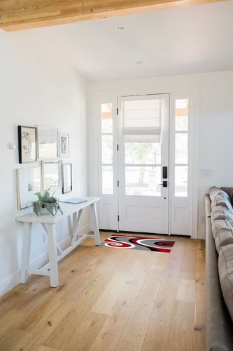 Rectangular Area Rug for Living Room, Bedroom, Red Black Non-Slip Residential Carpet, Kitchen Rugs, Modern Gray Moire Geometric Abstract Art Floor Mat with Rubber Backing 2' x 3' in White Scandinavian Entryway