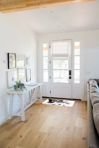 Genuine Mini Cowhide Rug Tricolor Small Hair on Cow Hide 24 x 35 inches 90 x 60 cm in White Scandinavian Entryway