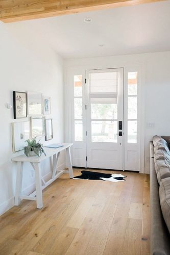 rodeo Genuine Mini Black and White Cowhide Rug Size Approx 2 x 3 ft in White Scandinavian Entryway