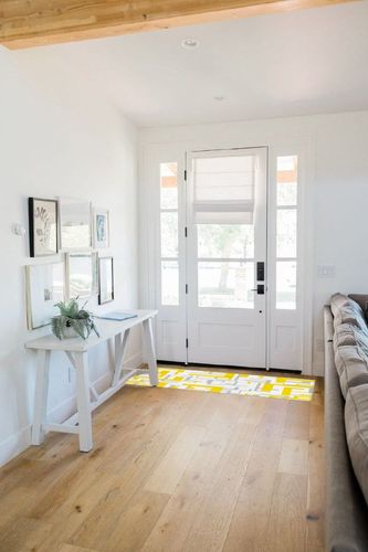 Hallway Runner Rug,Modern Geometric Pattern Yellow Gray White Non Slip Water Absorbent Rug Indoor Entrance Floor Mat Runner for Home Garage Kitchen Laundry 18x59in in White Scandinavian Entryway