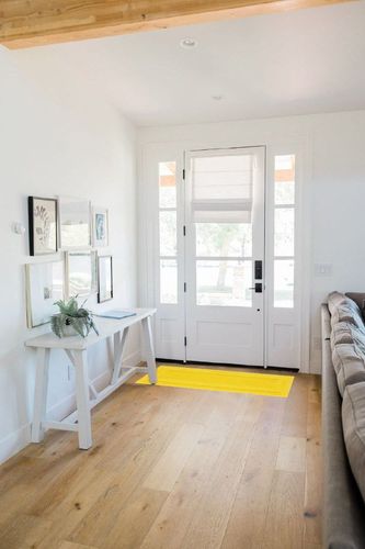 SHACOS Super Soft Bathroom Runner Rugs 20"x47" Non Slip Bath Rug Runners Microfiber Absorbent Long Bathroom Mats Long Bath Rug Machine Washable (20"x47", Yellow) in White Scandinavian Entryway