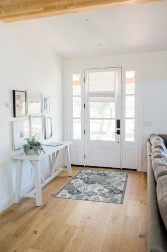 Lahome Moroccan Trellis Area Rug in White Scandinavian Entryway