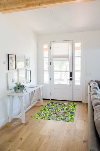 toyvelt Kids Carpet Playmat Car Rug – City Life Educational Road Traffic Carpet Multi Color Play Mat - Large 60” X 32” Best Kids Rugs for Playroom & Kid Bedroom – for Ages 3-12 Years Old in White Scandinavian Entryway