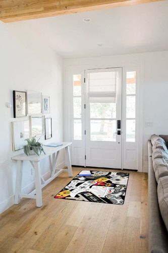 Lacut Game Rug Teen Boys Carpet with Game Controller Decoration, 3D Gaming Rugs for Boy’s Bedroom Living Room Playroom, Non-Slip Gamer Carpet Children Gaming Area Rugs (60" x 40") in White Scandinavian Entryway