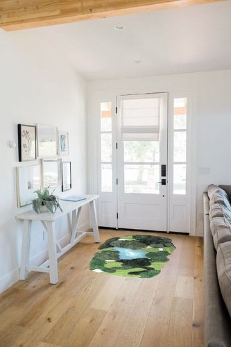THRILRUG 3x5 Feet 3D Moss Rug,Shag Carpet Tropical Area Rugs Non Slip Turf Rug Indoor Bath Mat Tufted Rug,Ultra Soft Washable Kids Play Mat Plant Floor Mat for Bedroom,Living Room Forest Green 3x5 ft in White Scandinavian Entryway