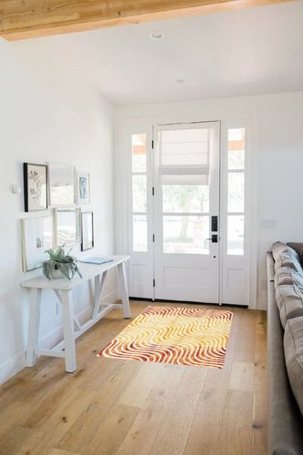 Ivy Bronx Niki Dip Dyed Ivory/Terracotta Area Rug; 3' x 5' in White Scandinavian Entryway