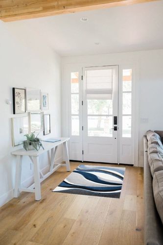 Tornillo Abstract Gray/Blue Area Rug Orren Ellis Rug Size: Rectangle 2'7 in White Scandinavian Entryway