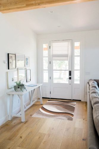 Ducor Abstract Beige/Brown Area Rug Wade Logan Rug Size: Rectangle 2'7" x 5' in White Scandinavian Entryway