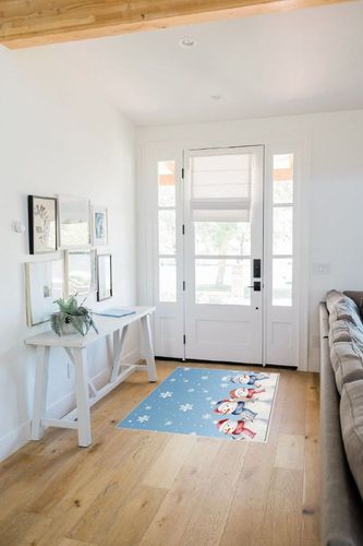 Area Rug 2x3 Feet, Xmas Tree Snowflake Snowman Christmas Rug, Rugs for Living Room Decor Bedroom Decor Kids Room, Non-Slip Living Room Rugs, Comrft Carpet Washable Rug in White Scandinavian Entryway