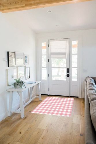 Pink Buffalo Plaid Rug, Fluffy Pink Rug Plush Area Rug, Pink and White Rug, Checkered Rug Living Room Rugs, Area Rug for Kids Room&Bedroom Decor, Rugs for Living Room, Carpet 2'7"x5ft Rugs for Bedroom in White Scandinavian Entryway