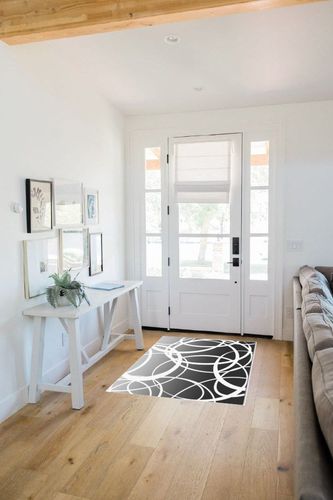 Large Area Rug, Gray Ombre Non-Slip Indoor Accent Area Carpet, Modern Grey White Geometric Abstract Art Fluffy Shaggy Runner Rug for Living Room, Bedroom, Kids Room, 2'7"x 5" in White Scandinavian Entryway