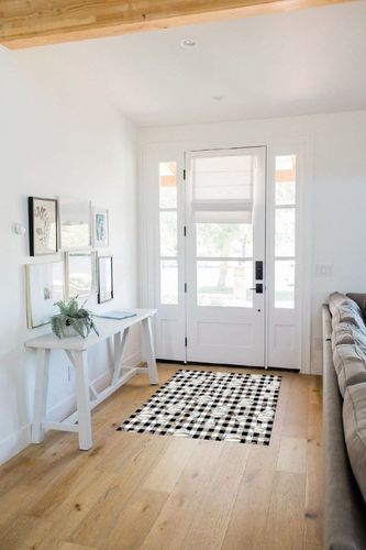 Large Area Rug, Thanksgiving Non-Slip Indoor Accent Area Carpet, Grey Pumpkin Fall Maple Leaf Harvest Black White Plaid Fluffy Shaggy Runner Rug for Living Room, Bedroom, 2'7"x 5" in White Scandinavian Entryway