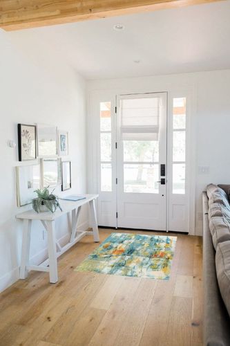 JONATHAN Y CTP100A-3 Contemporary POP Modern Abstract Waterfall Blue/Cream 3 ft. x 5 ft. Area-Rug, Bohemian, Easy-Cleaning, for Bedroom, Kitchen, Living Room, Non Shedding in White Scandinavian Entryway