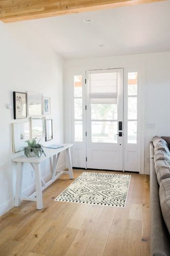 Wonnitar Moroccan 3x5 Area Rug,Washable White Non-Slip Entry Rug,Farmhouse Rustic Small Living Room Rug Tribal Non-Shedding Throw Mat Indoor Floor Carpet for Kitchen Bedroom Mud Room in White Scandinavian Entryway