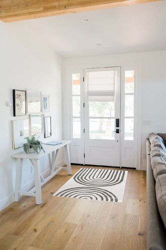nuLOOM Sena Modern Rainbow Accent Rug, 3x5, Light Grey in White Scandinavian Entryway
