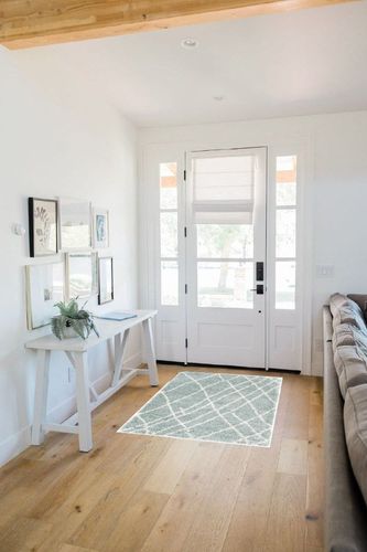 Rugs.com Soft Touch Shag Collection Area Rug – 3x5 Sage Green Shag Rug Perfect for Entryways, Kitchens, Breakfast Nooks, Accent Pieces in White Scandinavian Entryway
