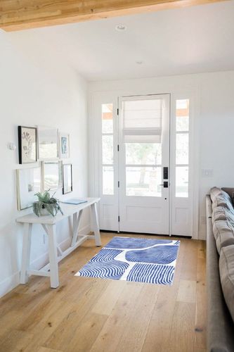 ODIKA Soft 5X7 Area Rug, Anti Slip, Washable, Pet Friendly, Faux Cashmere Modern Carpet for Living Room Bedroom (Blue, 5x7 ft) in White Scandinavian Entryway