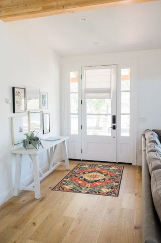 SAFAVIEH Heritage Collection Accent Rug - 3' x 5', Red & Navy, Handmade Traditional Oriental Wool, Ideal for High Traffic Areas in Entryway, Living Room, Bedroom (HG920Q) in White Scandinavian Entryway