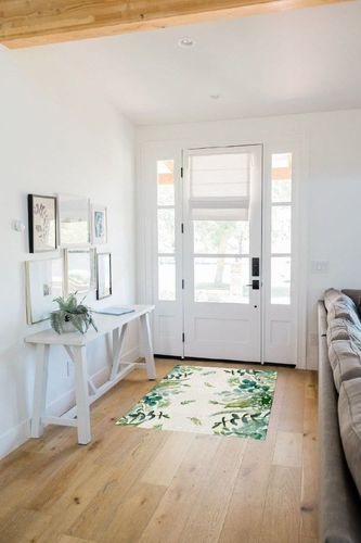 Area Rug, Eucalyptus Green Leaves Area Rug, Living Room Rugs, Area Rugs for Bedroom Decor&Living Room Decor, Carpet 3x5ft Bedroom Rug, Rugs for Living Room in White Scandinavian Entryway