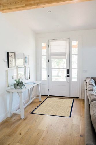 nuLOOM Elijah Farmhouse Seagrass Area Rug, 3' x 5', Navy in White Scandinavian Entryway