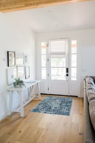 Morebes Vintage Area Rug 3x5, Washable Entry Rug Traditional Medallion Laundry Bedroom Mat,Non-Slip Non-Shedding Bathroom Accent Carpet for Entrance Living Room Office Rv,Deep Blue in White Scandinavian Entryway