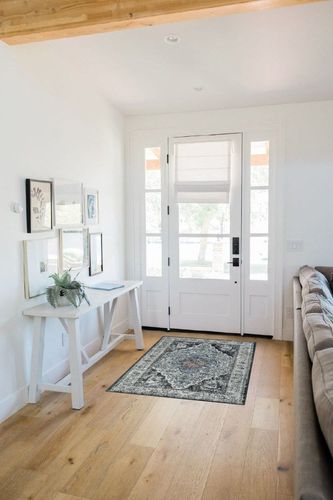 Lahome Oriental 3x5 Area Rug Washable, Non-Slip Soft Bathroom Rugs Black and White Medallion Bedroom Floor Carpet, Vintage Low-Profile Soft Entryway Throw Rug for Hallway Laundry Living Room in White Scandinavian Entryway