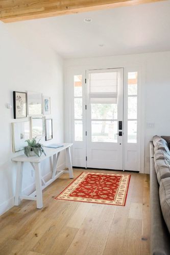 Rug Source Traditional Collection Size 3x5 Chobi-Peshawar Area Rug, Hand-Knotted/Hand-Woven Red Floral Rug, Oriental Wool Carpet for Foyer, Entryway, Hallway in White Scandinavian Entryway