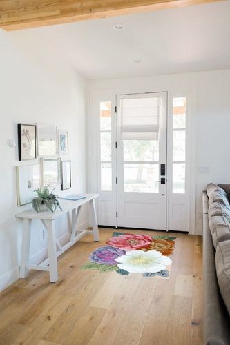 Modern Floral Area Rug 3x5 Sage Red Distressed Living Room Carpet Premium Soft Small Bathmat Machine Washable Dining Kitchen Runner Rugs Multi Home Office Doormat in White Scandinavian Entryway