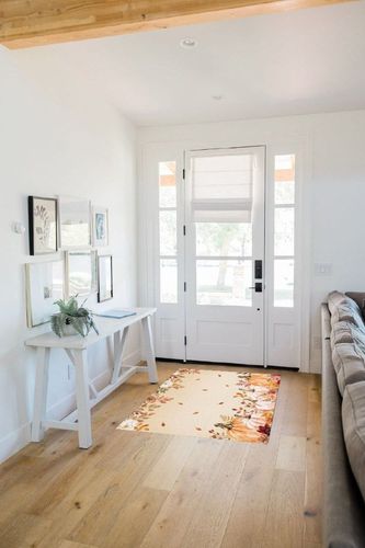 Area Rugs for Living Room, 2'7" x 5' Thanksgiving Plush Microfiber Throw Carpet, Pink Pumpkins Fall Leaves Flowers Orange Bedroom Floor Mat Kitchen Runner Non Slip Bathroom Rug in White Scandinavian Entryway