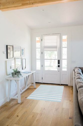 Addison Rugs Chantille ACN528 Blue 3' x 5 Indoor Outdoor Area Rug, Stain Resistant, Machine Washable, Non Shedding, Bedroom, Living Room, Dining Room, Kitchen Rug in White Scandinavian Entryway