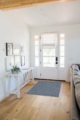 Nourison Practical Solutions Indoor/Outdoor Navy Blue 3' x 5' Area Rug, Easy Cleaning, Non Shedding, Bed Room, Living Room, Dining Room, Deck, Backyard, Patio (3x5) in White Scandinavian Entryway