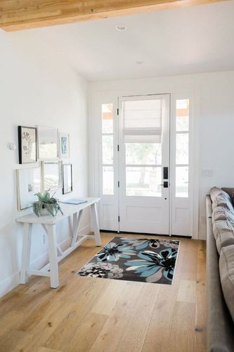 Rugshop Modern Flowers Area Rug 3'3" x 5' Blue in White Scandinavian Entryway