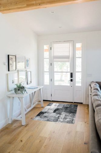 Lahome Modern Washable Living Room Area Rug - 3x5 Throw Soft Small Rugs for Bedroom Non-Slip Stain Resistant Entryway Rug Kitchen Rugs Grey Abstract Print Capet for Office Laundry Room Dining Room in White Scandinavian Entryway