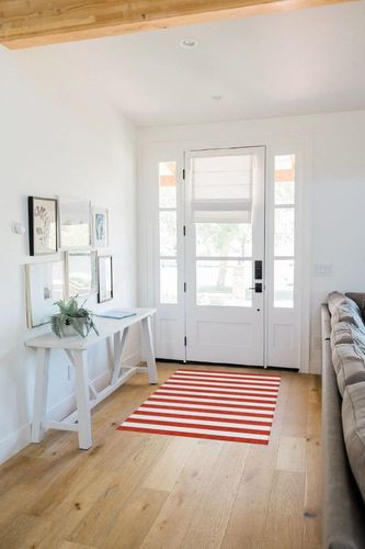 Addison Rugs Chantille ACN528 Red 3' x 5 Indoor Outdoor Area Rug, Stain Resistant, Machine Washable, Non Shedding, Bedroom, Living Room, Dining Room, Kitchen Rug in White Scandinavian Entryway