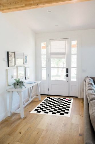 Wonnitar Modern Checkered 3x5 Area Rug,Washable Black and White Entry Rug Geometric Plaid Living Room Throw Mat,Non-Slip Soft Low Pile Checkerboard Bedside Carpet for Dorm Closet Dining Room in White Scandinavian Entryway
