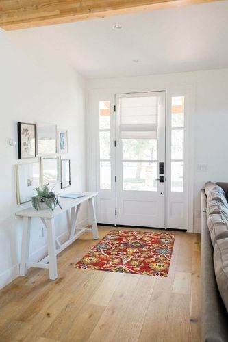 SAFAVIEH Blossom Collection Accent Rug - 3' x 5', Red & Multi, Handmade French Country Floral Wool, Ideal for High Traffic Areas in Entryway, Living Room, Bedroom (BLM402Q) in White Scandinavian Entryway