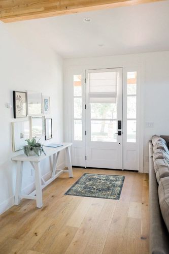 Maples Rugs Ava Traditional Tapestry Kitchen Rug in White Scandinavian Entryway