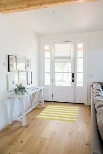 Beachcrest Home Brookvale Hand-Woven Cotton Green/Ivory Area Rug Rug Size ... in White Scandinavian Entryway