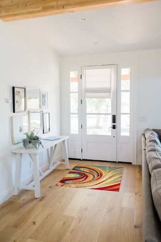 Home Dynamix Adja Modern Area Rug, Splash (3'3" x 4'3") in White Scandinavian Entryway