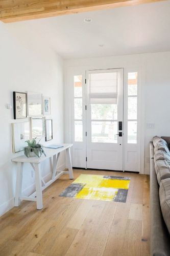 RITADI Yellow Gray Watercolor Gradient Area Rug, Abstract Art Geometric Color Art Indoor Non-Slip Kids Rugs, for Room Sofa Living Room Mat Bedroom Home Decor Floor Mats,3 x 4ft in White Scandinavian Entryway