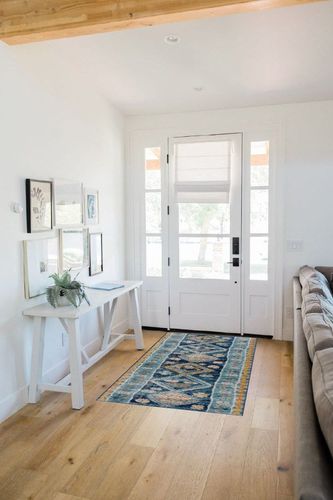 Bloom Rugs Tribal Geometric Blue Multicolor Runner - Boho 6 ft Runner for Entryways and Hallways (2'7" x 6') in White Scandinavian Entryway