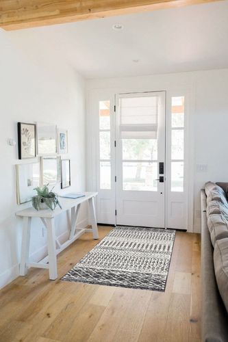 Hauteloom Constantinople Moroccan Trellis Bohemian Hallway, Entryway, Kitchen Runner Rug - Traditional Farmhouse Carpet - Black, Gray, White - 2'7" X 7'3" in White Scandinavian Entryway