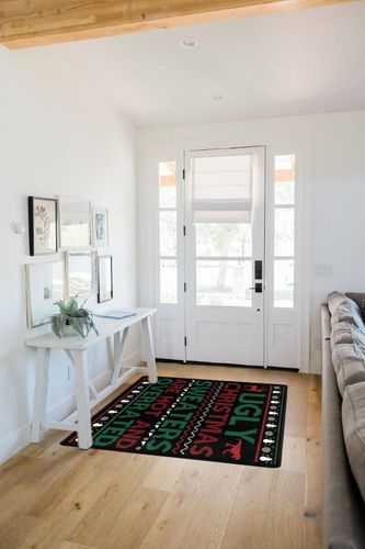 LIICHEES Ugly Christmas Sweaters are Hot and Overrated Area Rug 63x48in Washable Rugs for Living Room Bedroom Large Rug Indoor Decorative Carpet Yoga Mat in White Scandinavian Entryway