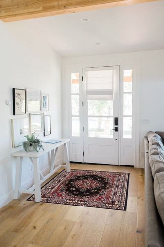 Home Dynamix Premium Sakarya Traditional Medallion Border Area Rug, Black, 3'7"x5'2" Rectangle in White Scandinavian Entryway