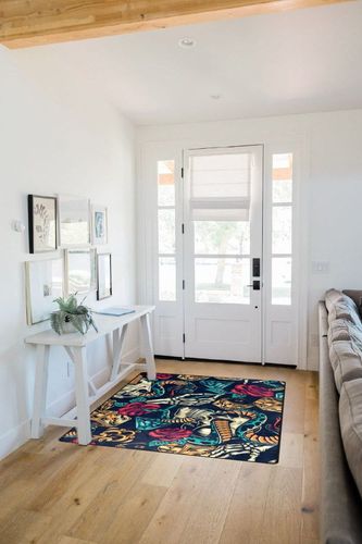 BOENLE Area Rug Large Area Rugs for Living Room Non-Slip Washable Carpet Skull Snake Rose Dice Thick Rectangular Mat for Indoor Bedroom Dining Office-63 x 48 Inch in White Scandinavian Entryway