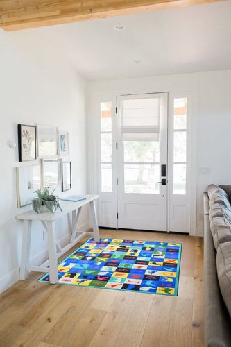 Prosumer's Choice | Playroom Rug for Kids - Activity Rug for Bedroom - Kids Carpet for Play - Washable Playmat - Colorful Wool Area Rug - Ideal for Living Room and Bedroom - ABC Numbers & Animals in White Scandinavian Entryway