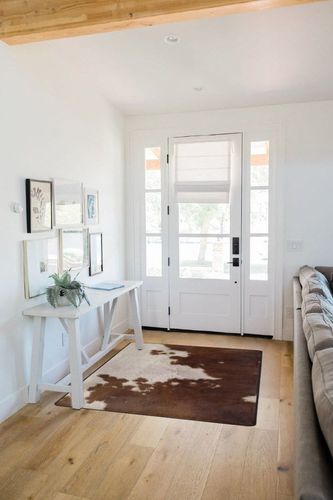 Red Brown Cowhide Prinding Area Rug, Rectangle Modern Carpet,Non-Slip Rugs Carpet,for All Home Décor, 63 X 48 in in White Scandinavian Entryway