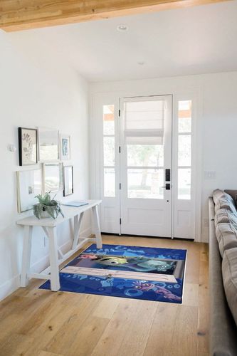 Jay Franco Disney Monsters Inc Scare Team Room Rug - Large Area Rug Measures 4 x 5 Feet Features Mike Wazowski, James Sullivan, & Boo (Offical Disney Product) in White Scandinavian Entryway