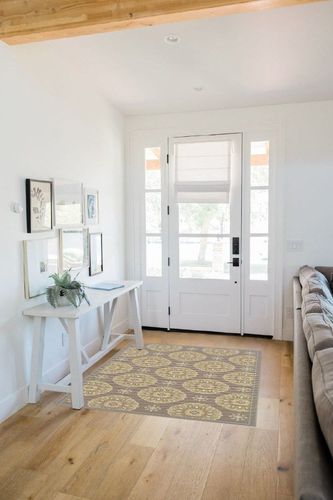 Style Haven Bar Harbour Grey/Gold Floral Indoor/Outdoor Area Rug 3'7" x 5'6" 4' x 6' Accent, Outdoor, Indoor Entryway, Kitchen, Patio Rectangle in White Scandinavian Entryway