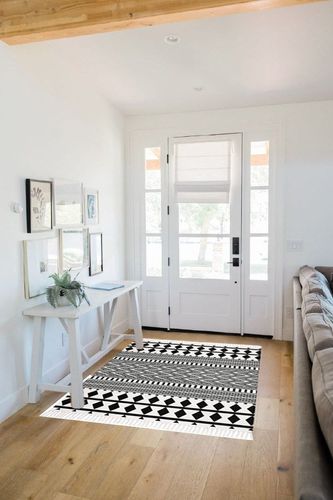 HEBE Bohe Area Rug in White Scandinavian Entryway